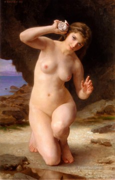 FemmeAuCoquillage 1885 ウィリアム・アドルフ・ブーグローのヌード Oil Paintings